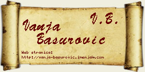 Vanja Basurović vizit kartica